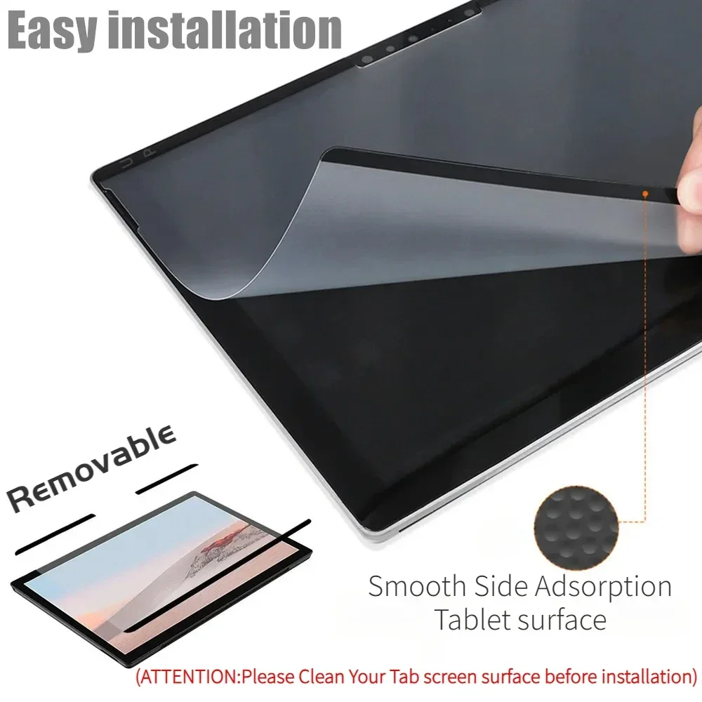 3Pcs Feel Paper Matte Screen Protector for Microsoft Surface Pro 9 8 7 6 5 4 Go 2 Pro X Soft PE Screen Film Removable Eye Protec