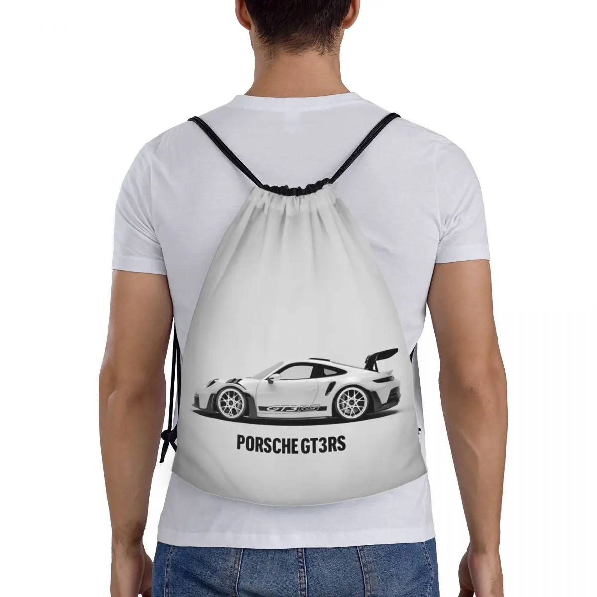 Personalizado GT3-RS moda feminina masculina saco de cordão mochila portátil dobrável saco de compras mochila à prova dwaterproof água