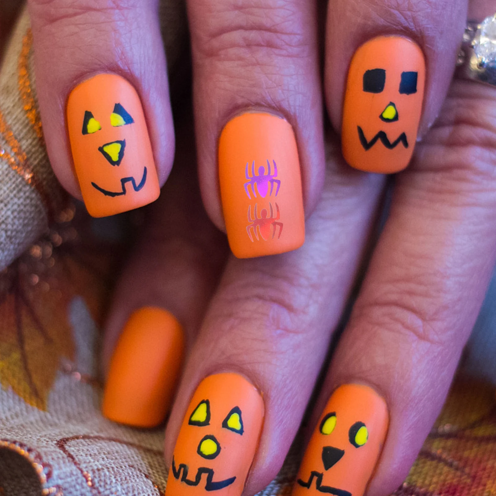 

Halloween Nail Stickers Unique Decoration for Natural Artificial Nails Party Daily Use Manicure Salon Spider Skull Decals Nail