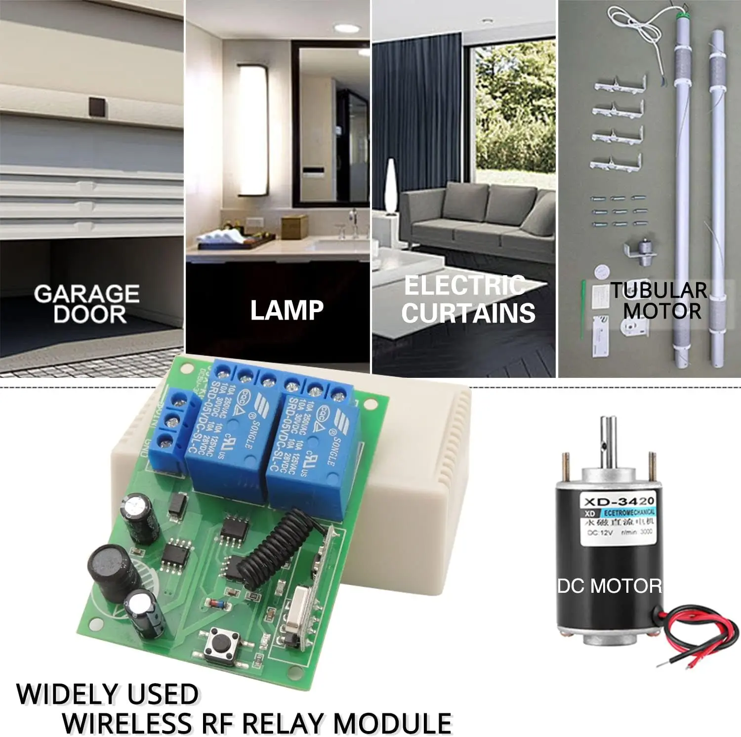 Universal 433MhzRF Wireless Remote Control Switch Relay DC12V 10A Mini Receiver Module for Gate LED Garage Door image 3
