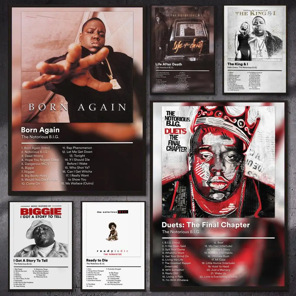 Rapper N-Notorious B.I.G Album Poster PP Wall Decor Posters Celebrity Art Prints Aesthetic Wall Art Bedroom Office Home Gift