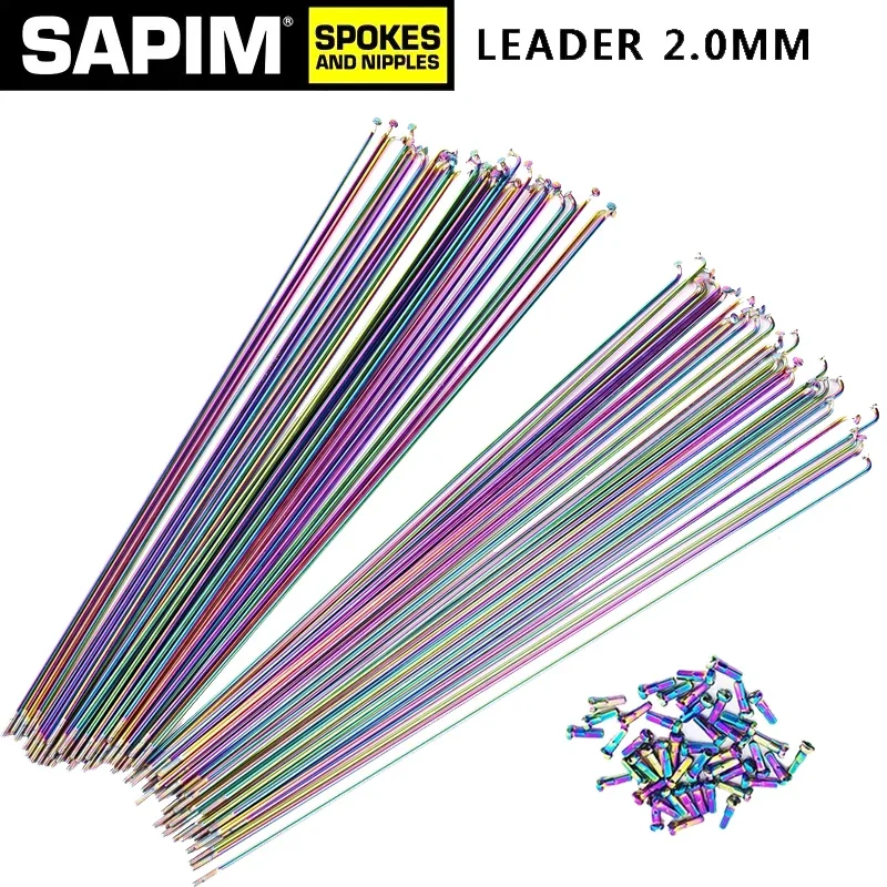 Sapim bicycle spokes 2.0 round j-bend/straight pull Rainbow color bikes with copper cap spokes Can choose any length below 310mm