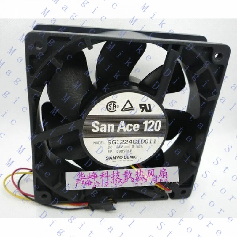 H  1 PCS FOR SANYO Fan 9G1224G1D011 DC 24V 0.50A 120*120*38MM 3-pin inverter fan