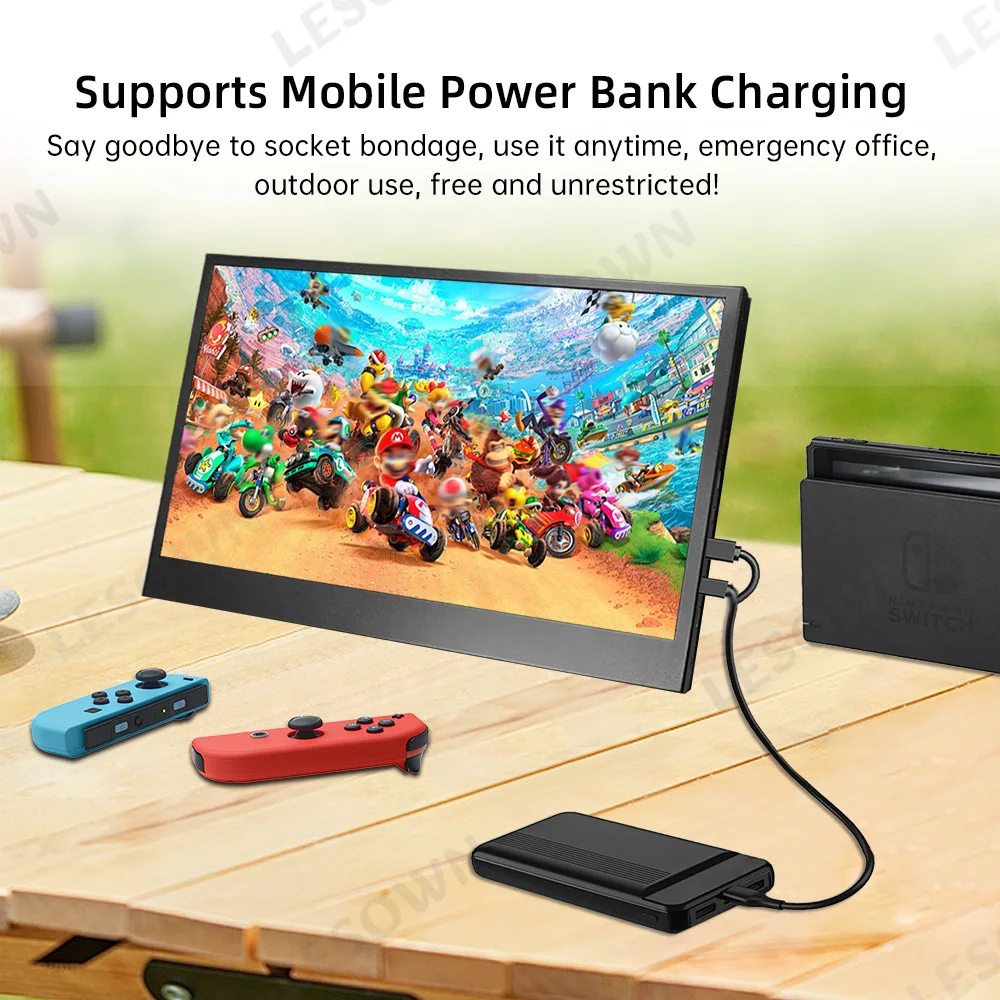 LESOWN 12.5 Inch 2.5K Portable Monitor 2560*1440 LCD MiniHDMI Type‑C Built‑in Speaker VESA 75 Aluminum Alloy Secondary Display