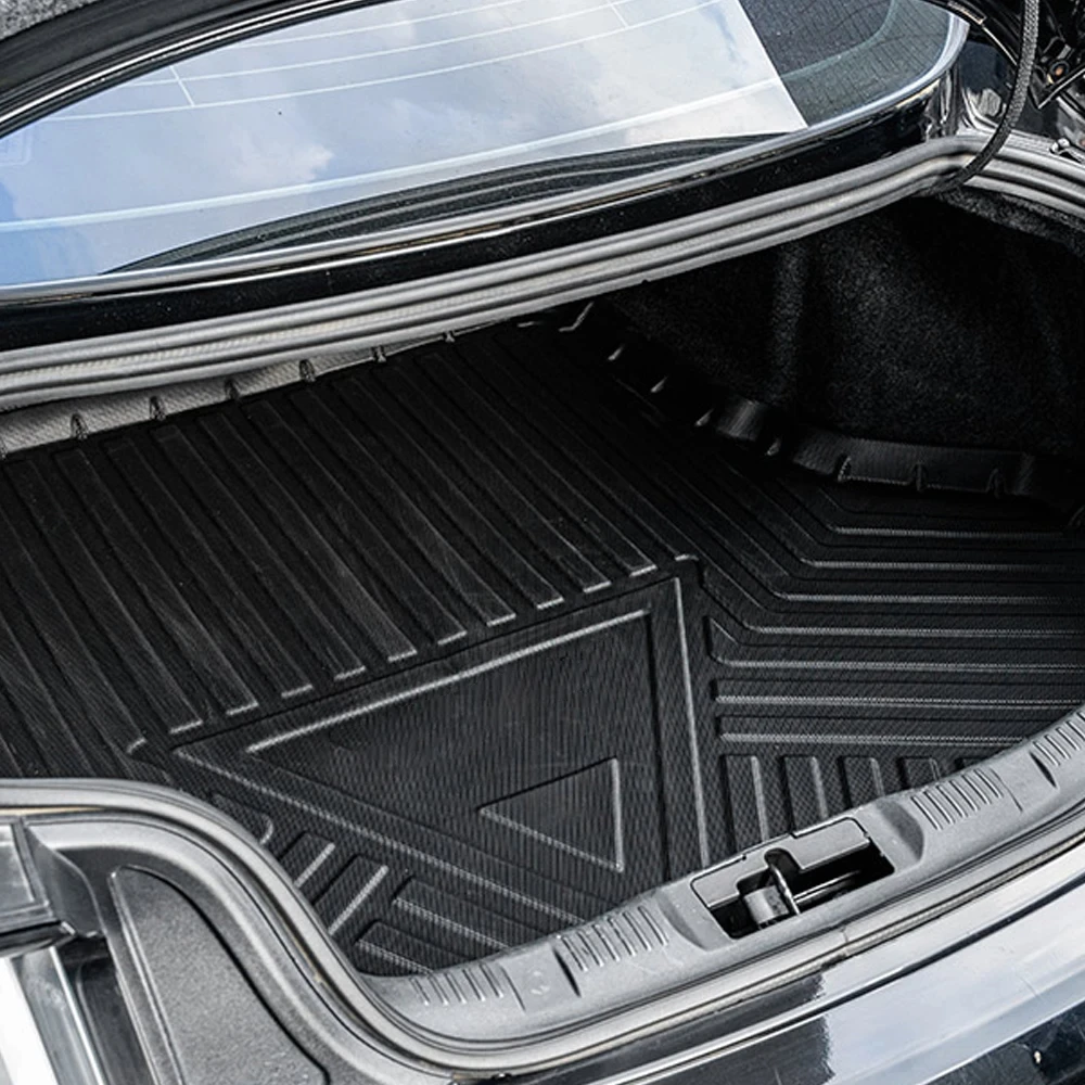 For Ford Mustang G6 2015-2022 Auto Car Floor Mats All-Weather TPE Foot Mat Odorless Pad Waterproof Tray Mat Interior Accessories