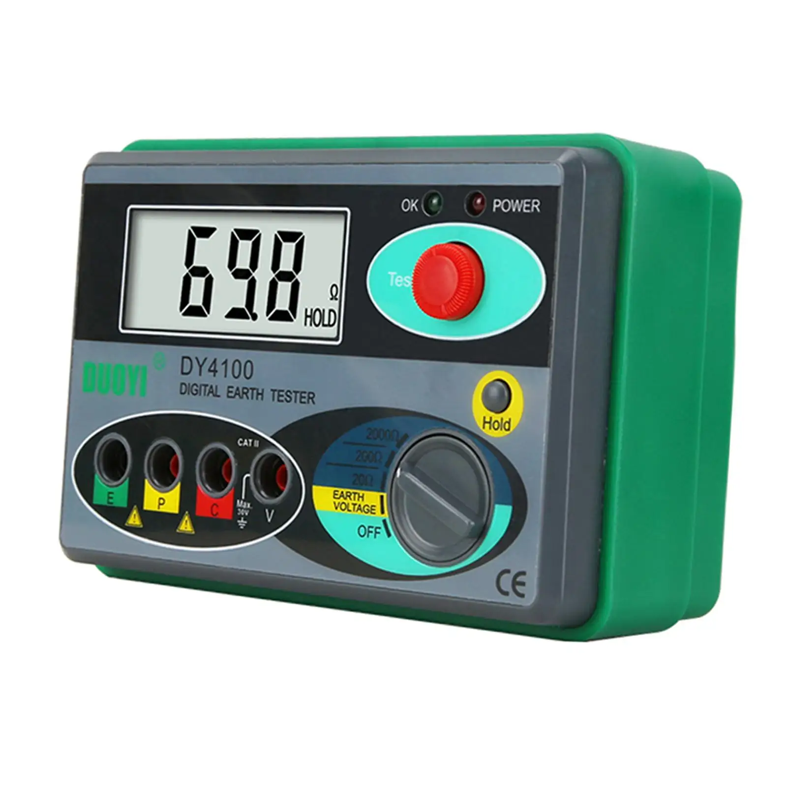 Insulation Resistance Tester Earth Ground Meter with Backlight LCD Data Hold Function for Electric Equipment Power Systems