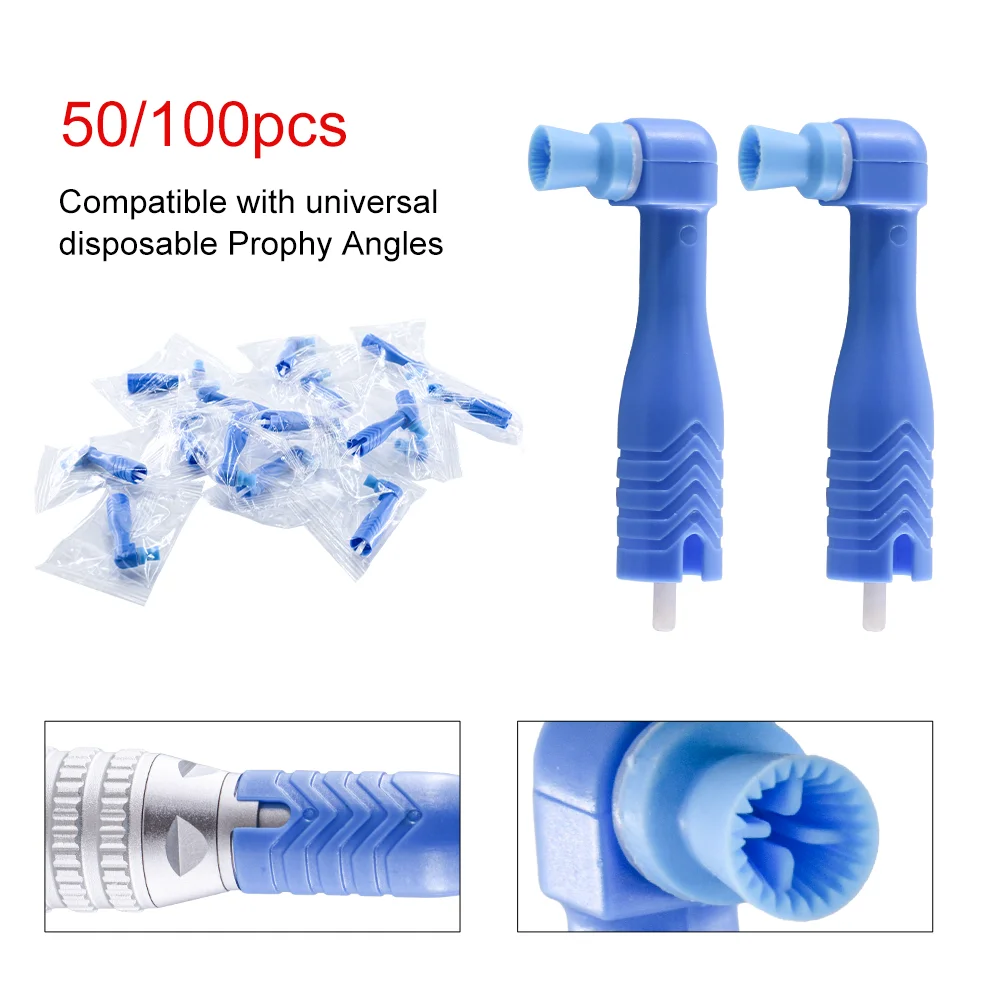 New 50/100Pcs Dental Disposable Prophy Angles Soft/Hard Teeth Polishing Cup for Universal/ Straight Low Speed Handpiece Tools