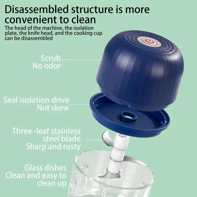 USB ガーリックグラインダーポータブルガーリックグラインダー 260 ミリリットル食品グラインダーオニオンチョッパー生姜チリ野菜グラインダーキッチンブレンダー