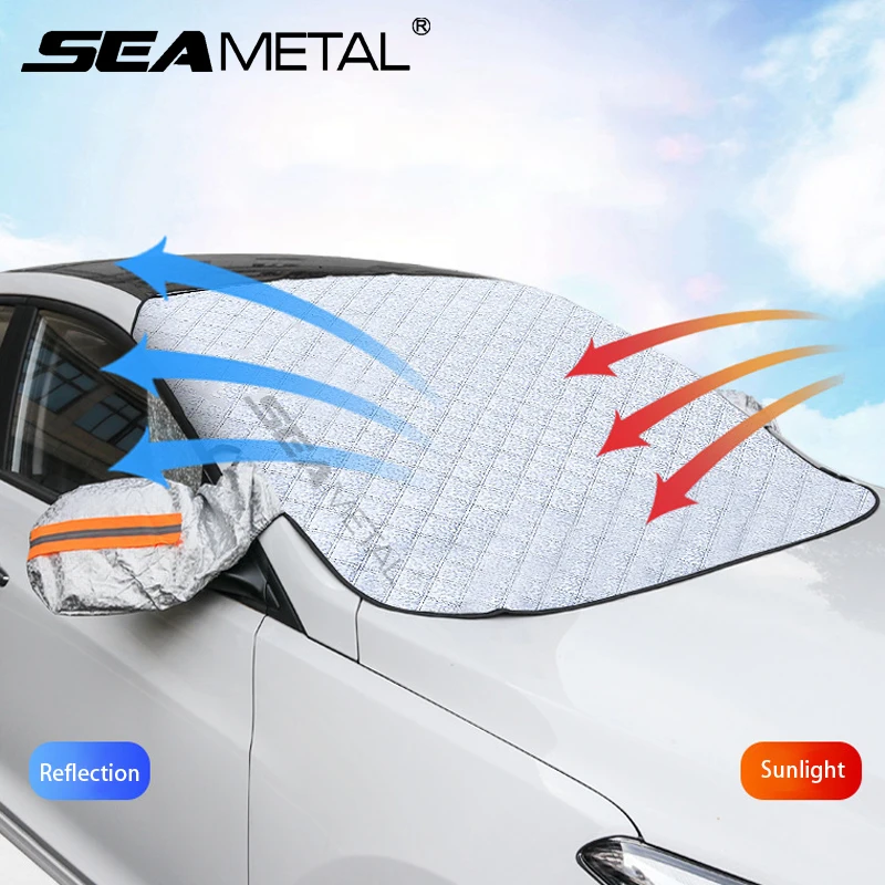 SEAMETAL Magnetic Car Windshield Snow Shield Four Seasons Car Cover Front Window Anti UV Frost Protection Snow Cover Sunshade