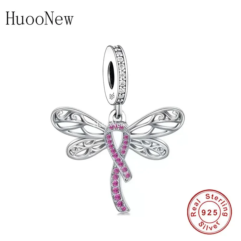 

Fit Original Pan Charms Bracelet 925 Sterling Silver Celtic Knot Dragonfly Pink Ribbon Breast Cancer Bead For Making Berloque