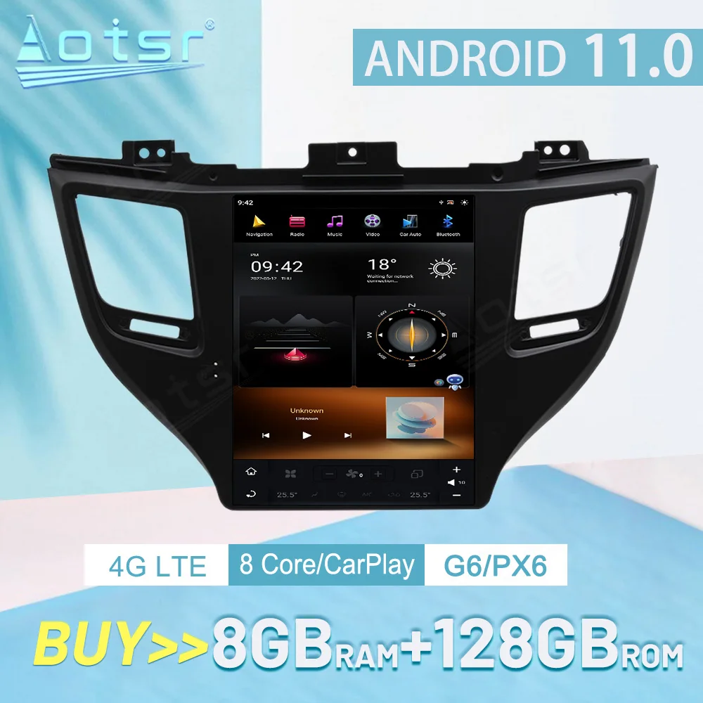 

Android 11 для Hyundai Tuscon 2015-2019 Carplay 128 ГБ PX6 автомобильное Стерео Радио мультимедийный плеер автомобильное аудио головное устройство GPS навигация