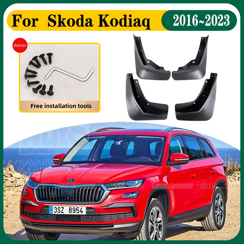 

For Skoda Kodiaq Accessories NS7 2016~2023 MK1 4 Pcs Car Mudguards Splash Guards Front Rear Fenders Auto Accessories Mud Flaps