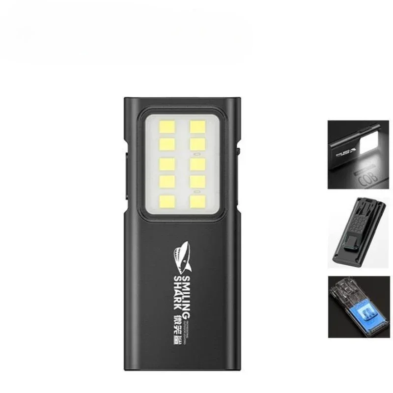 Mini COB Rechargeable Flashlight Work Light 4 Mode Dimmable LED Flashlight with Clip Running Hiking Camping Outdoor Pocket Torch