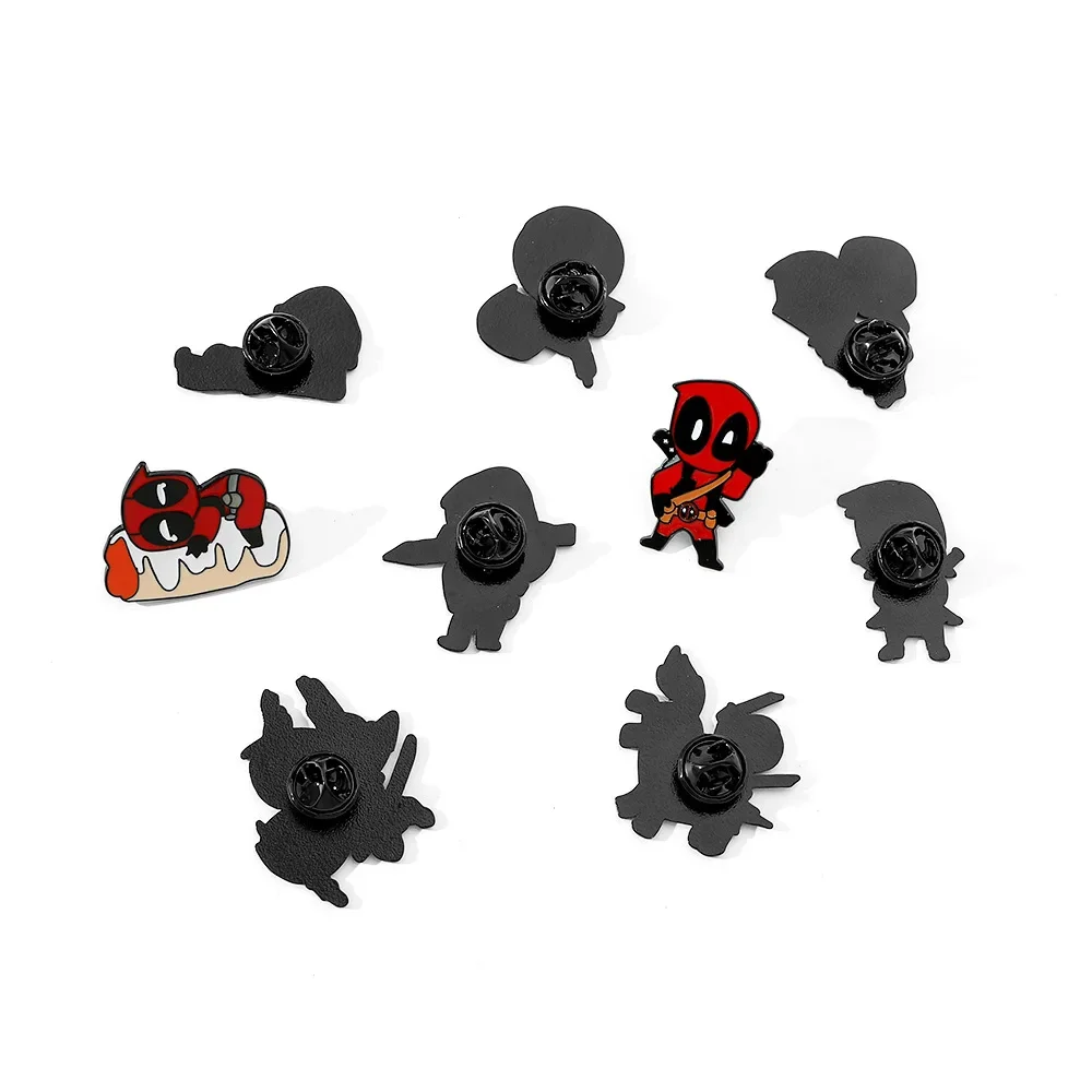 1Set NEW Movie Deadpool & Wolverine Anime Cartoon Brooch Creative Cute Enamel Pin Metal Badge Clothing Backpack Accessories