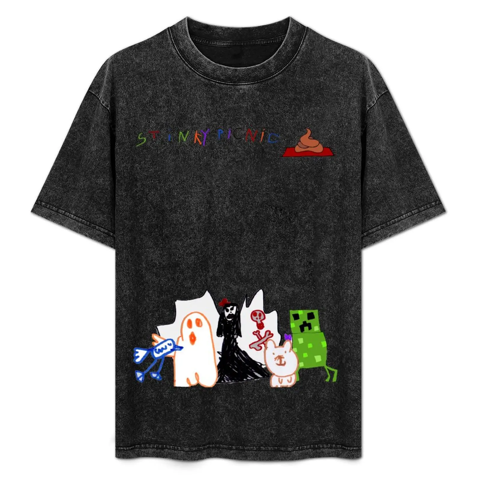 

Stinky Picnic - Five Album Characters T-Shirt tees blacks mens big and tall t shirts