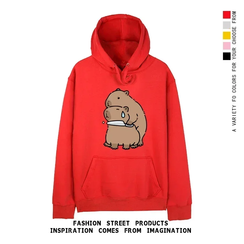 Famous Animal Kabiba Cartoon Peripheral Capybara Hoodie Hoodie Hoodie for Men Women, Couple Clothes Hooded Jacket sweatshirt