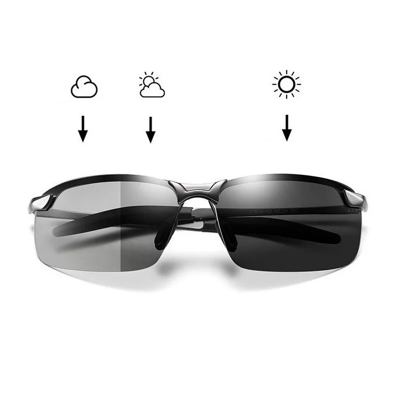 Classic Photochromic Sunglasses Men Polarized Driving Glasses Women Change Color Sun Glasses Day Night Vision Driver's Eyewear