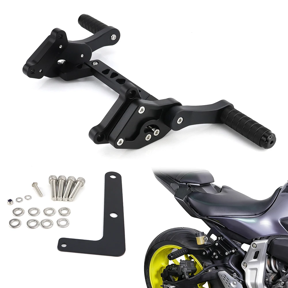 

For Yamaha FZ-07/MT-07 2014-2025 Motorcycle Adjustable Rear Footrests Subcage Passenger Peg Support Stunt Step Plate Protection