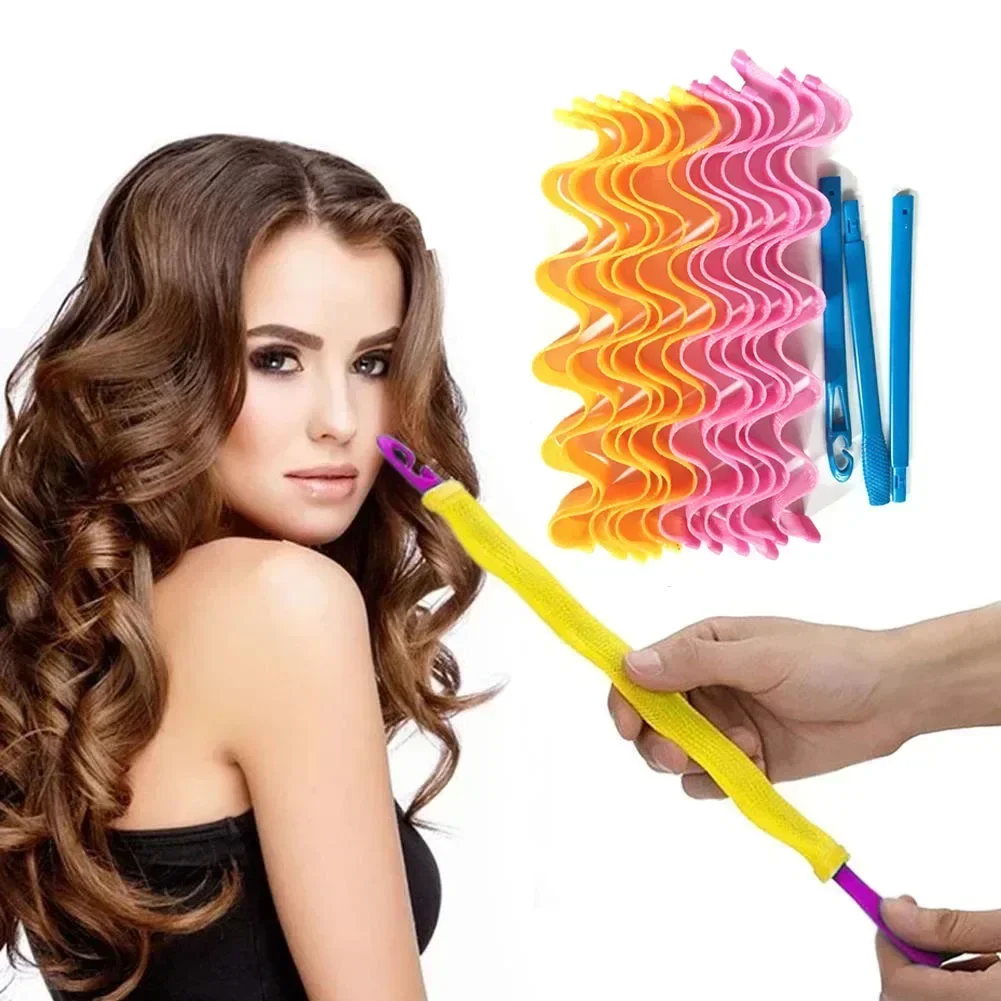 12Pcs Magic Hair Curler Set Heatless Hair Rollers Wave Formers Hairstyle Roller Sticks Curling Hair Styling Tools for Girls