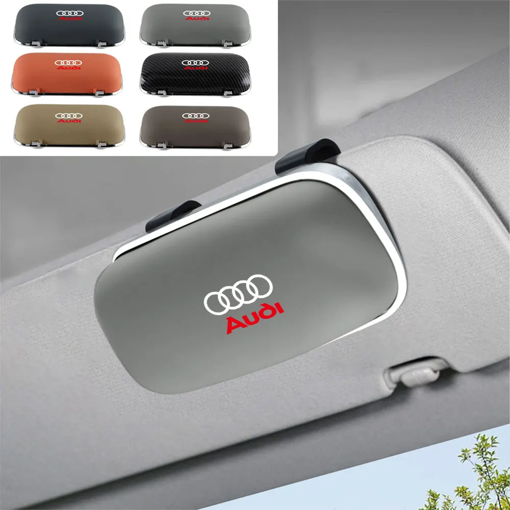 Für Audi Sline S1 A2 B3 S4 A4L B5 S6 B7 A8 8P TT Q3 Auto-Brillenetui Sonnenblenden-Brillenclip Sonnenbrillen-Aufbewahrungsbox Ventilkappe