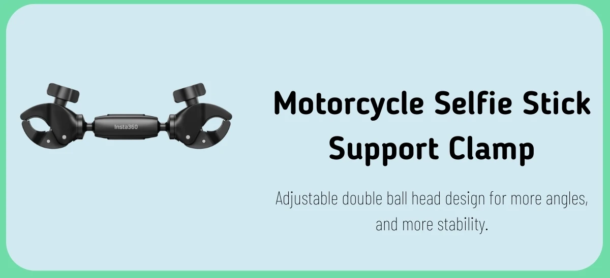 Doppio Morsetto Kit Montaggio Moto Per Insta 360 - Con Asta Selfie 59