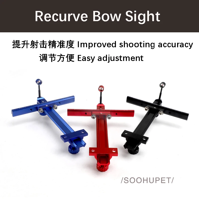 Archery Bow Sight Aluminum Alloy Recurve Bow Aiming Scope for Outdoor Training Competition Shooting Accessories