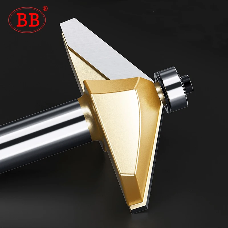 Imagem -05 - Bevel Cutter Chanfer Router Bit Rolamento 45 Graus Groove Flush Aparar Cônico Faça Você Mesmo Madeira Milling Tool Horse Nose bb