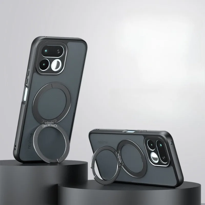 

Acrylic Pc Case for Realme 16T Magnetic 360° Rotating Bracket Stand Back Cover for OPPO Realme 16 Pro+ Plus Hard Shell