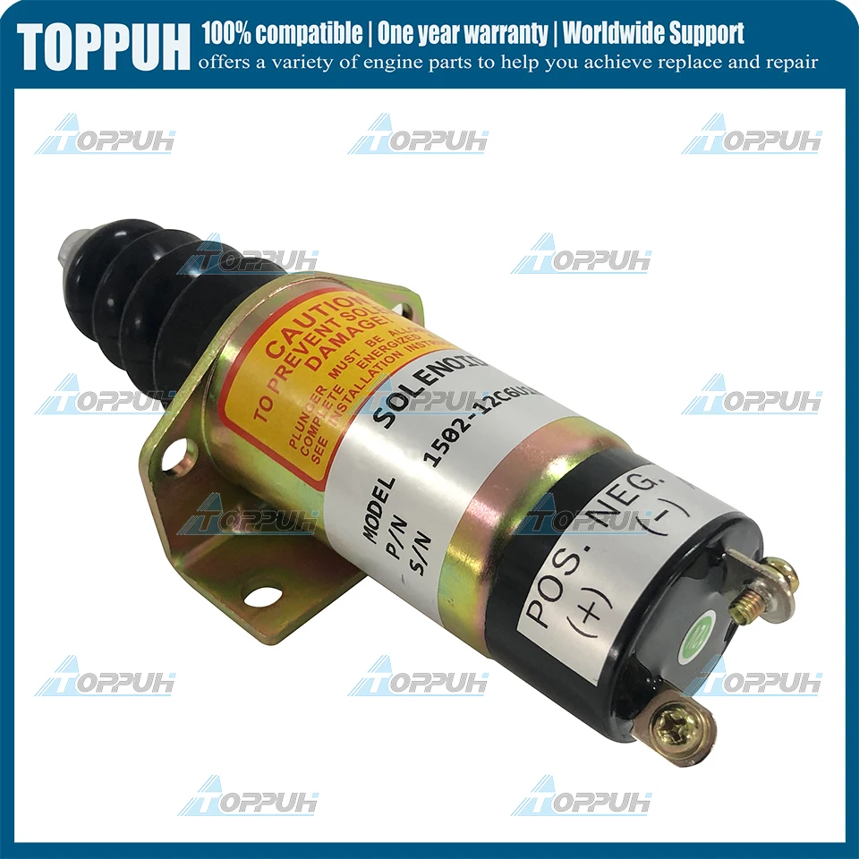 

12V 1502-12C6U1B2S1 Shutoff Solenoid Valve For Woodward Lister Petter 1500-2047