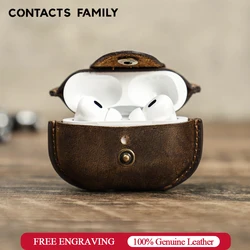Retro Crazy Horse Leather Cover for AirPods Pro 2 Case Airpod Pro 2nd generation Bluetooth Wireless Headphones Charging Box