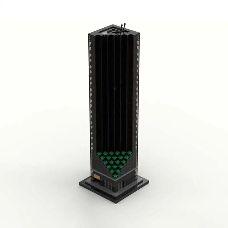 Moc trump torre modelo modular cidade vista de rua arquitetura bloco de construção diy montar tijolos brinquedos educativos natal presentes