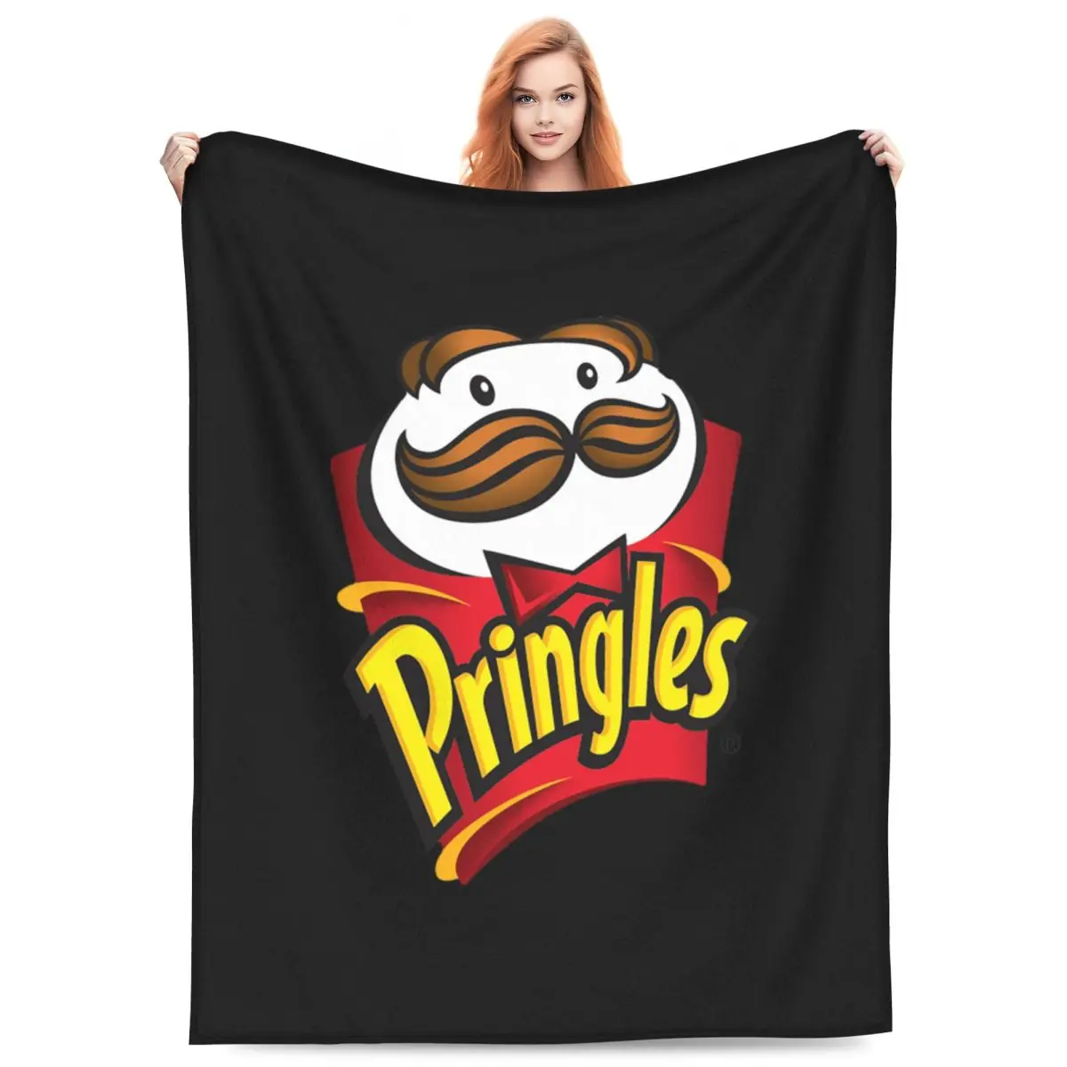 Potato Crisps Chips Pringles Print Blankets Flannel Sofa Throw Blanket Multi-function for Home Bedroom  Throws Bedspread Quilt