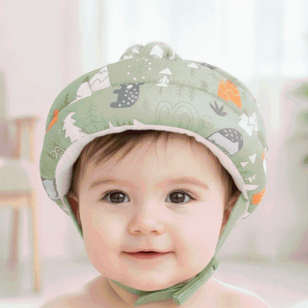 Adjustable Strap Safety Helmet Cartoon Pattern Lightweight Head Protector Flexible Fit Thick Padding Anti-Fall Headwear