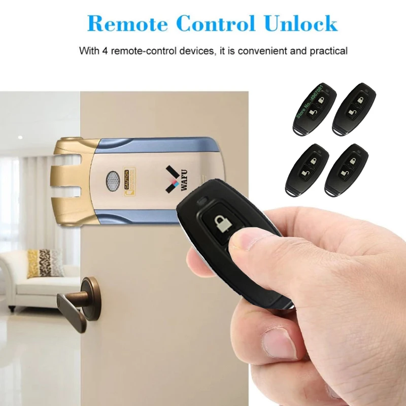 Wafu 019 Door Lock Wireless Control Smart Lock With Remote Controllers Smart Lock Security Door Easy Installing Indoor Lock