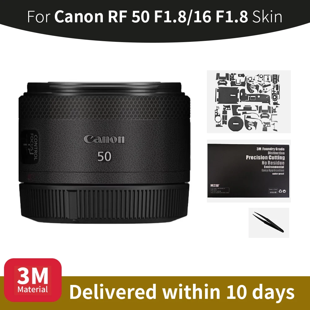Para Canon rf 50mm piel Canon RF 50mm F1.8/RF 16mm F1.8 lente de cámara piel antiarañazos lente de cámara pegatina película protectora