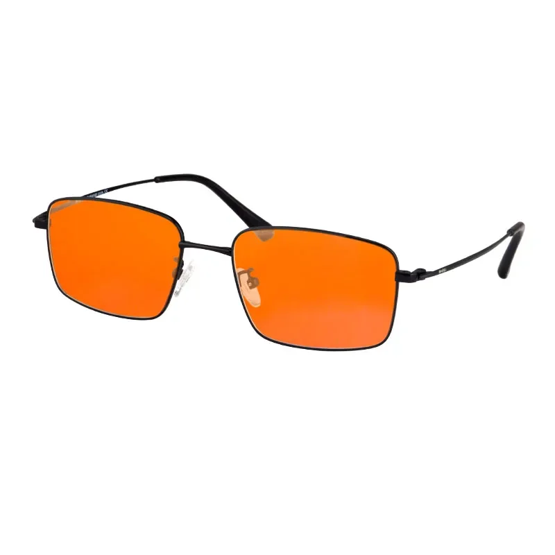 Blaulichtbrille für Herren, orangefarbene Linse, rote Linse, klare Linse, Metallbrille, Blaulichtschutz, blaues Licht blockierende Brille für Männer – Detail 15