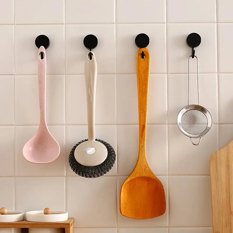 Waterproof wall hook | Compact plastic macaron color series（Pink、Blue、Turquoise color、Black、Yellow） | No-drill hook，Suitable for