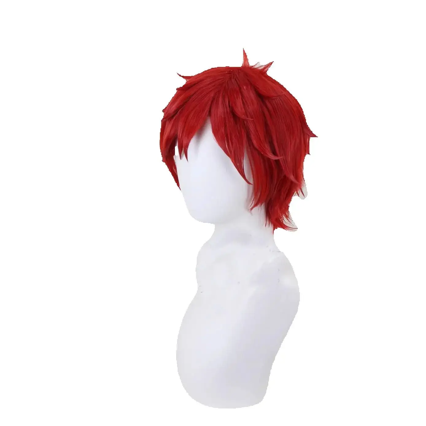 

Short Red Anime Cosplay Wig Layered Spike Style Halloween Costume Synthetic Hair Heat Resistant for Men Women