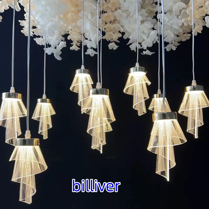 Wedding celebration stage hotel ceiling 10 small chandeliers wedding banquet light decoration hanging ornaments props wholesale