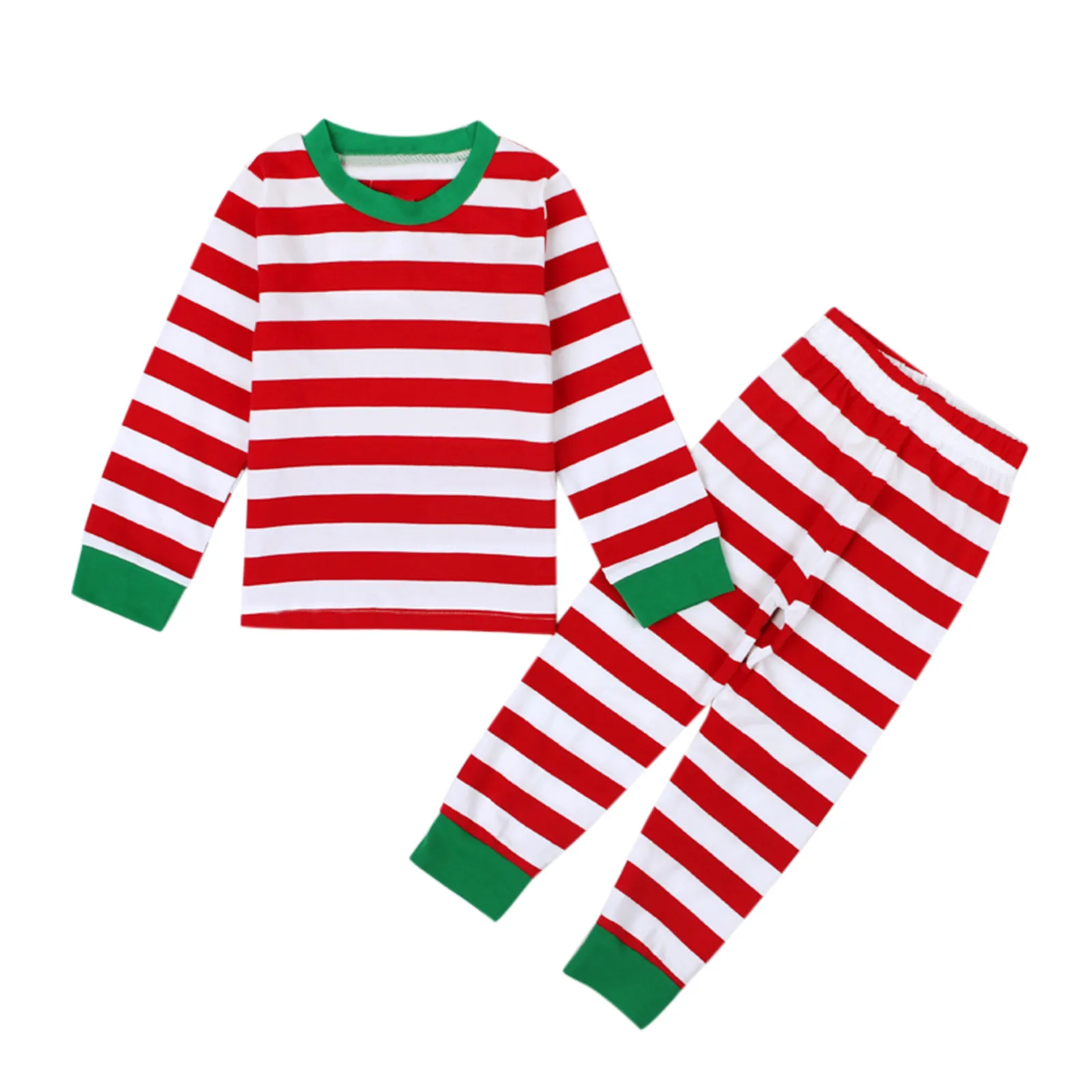 Baby Boy Clothes Christmas Family Matching Outfits Red Green Full Sleeve Striped Pant Children Pajama Kids Family Clothing Sets