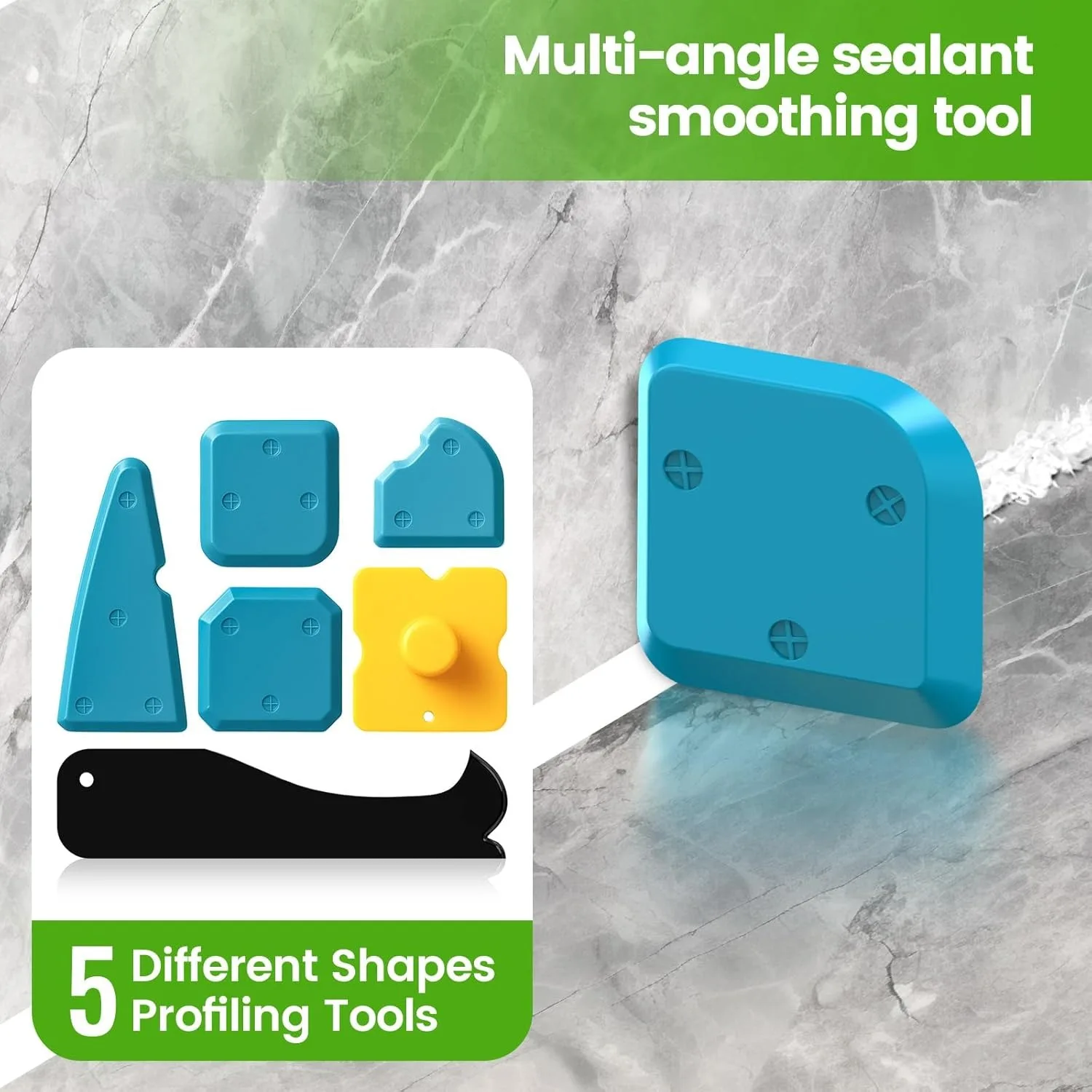 5 في 1 13 قطعة مزيل السيليكون مانع التسرب السلس مكشطة السد التشطيب الجص عدة أدوات الطابق إزالة قالب طقم أدوات يدوية #6