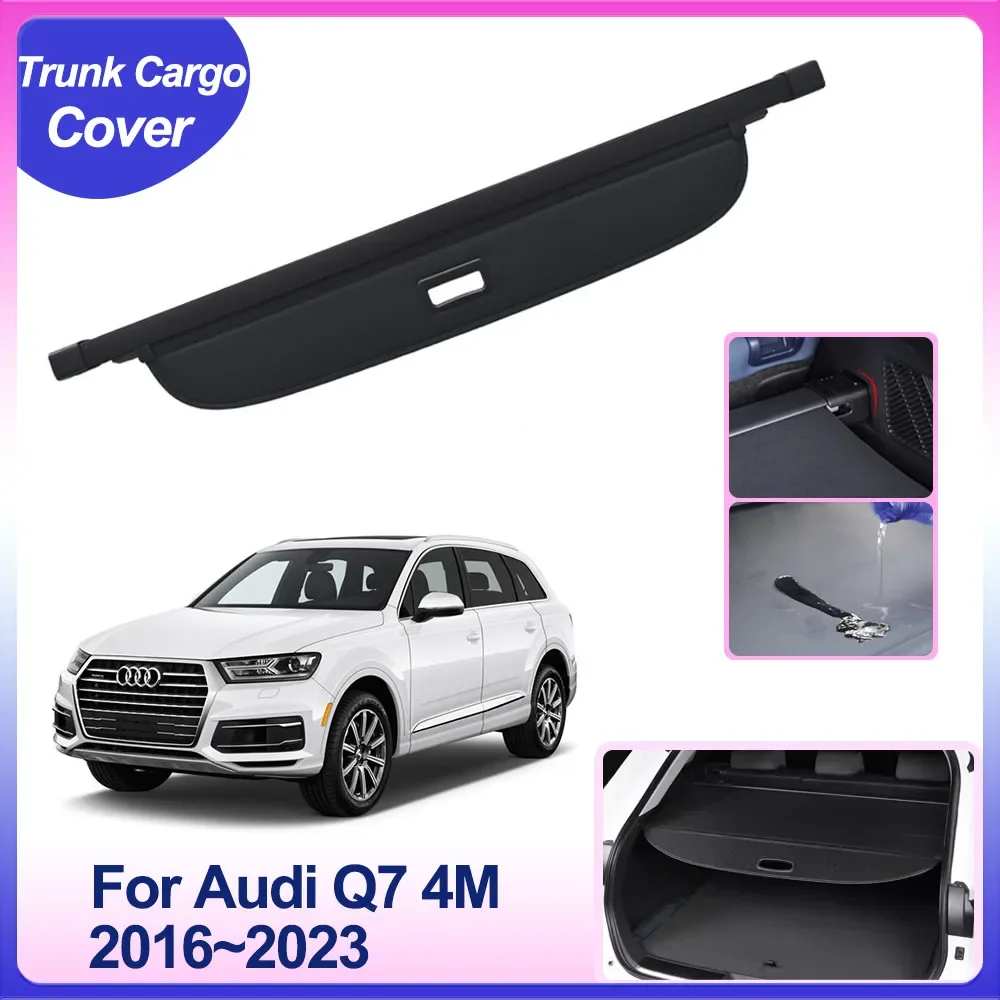 

Trunk Cargo Cover for Audi Q7 4M E-tron 2016~2023 Car Rear Privacy Shield Shade Curtain Partition Board Auto Interior Accessorie