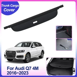 Trunk Cargo Cover for Audi Q7 4M E-tron 2016~2023 Car Rear Privacy Shield Shade Curtain Partition Board Auto Interior Accessorie