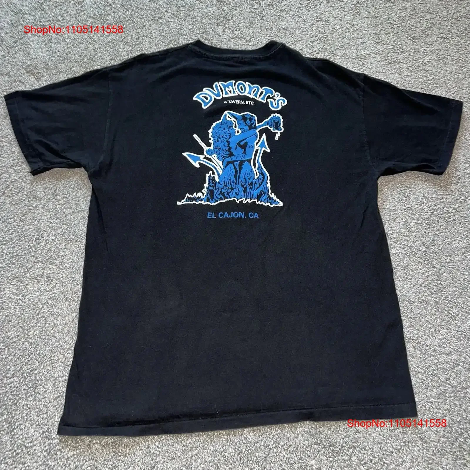 تي شيرت عتيق لـ 90s 1994 لجنة Dumonts Hell Angels El Cajon Ca تي شيرت Sz L OG Owner عتيق مغسول قليلاً أوم غير رسمي ممتد