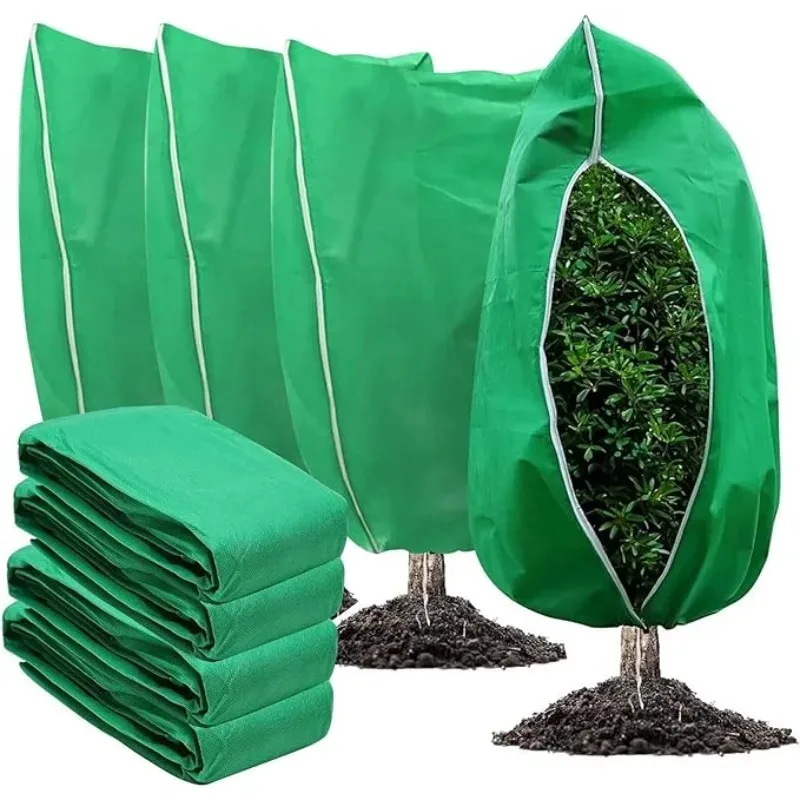 4/2PCS 80X120cm for Protection Covers Bags with Zipper Drawstring Large Plant Covers Protection Frost Blanket Freeze Tree Cover