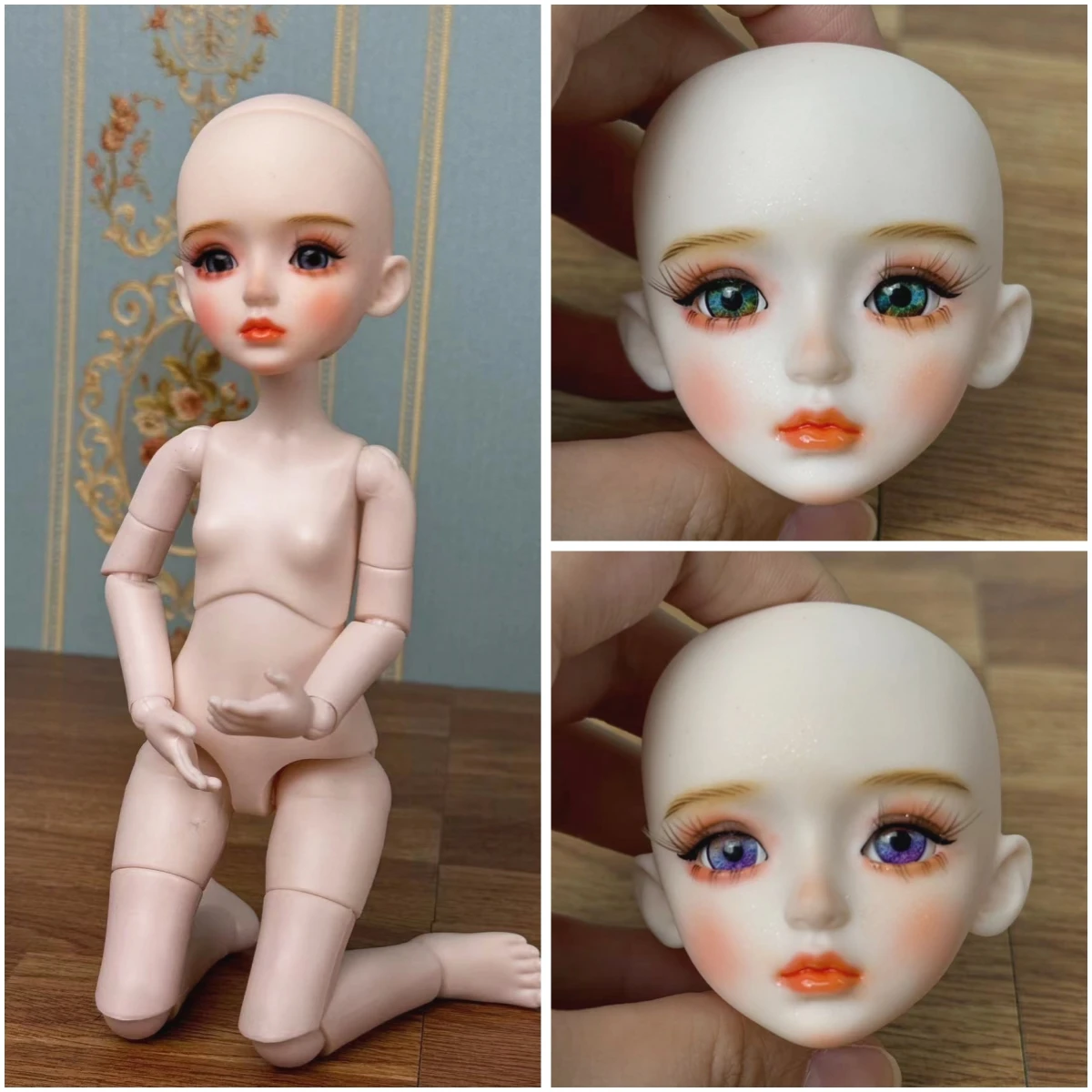 New Makeup 30cm Doll 1/6 BJD Doll Head or Whole Doll Girl Toy Gift Holiday Surprise (Open Head)