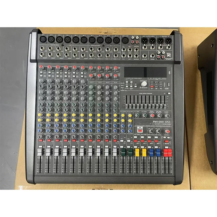 PM1000-DS3 Hot Sale Professional 10-Channel Metal Audio Mixing Console with Bluetooth and 1200W Power Amplifier