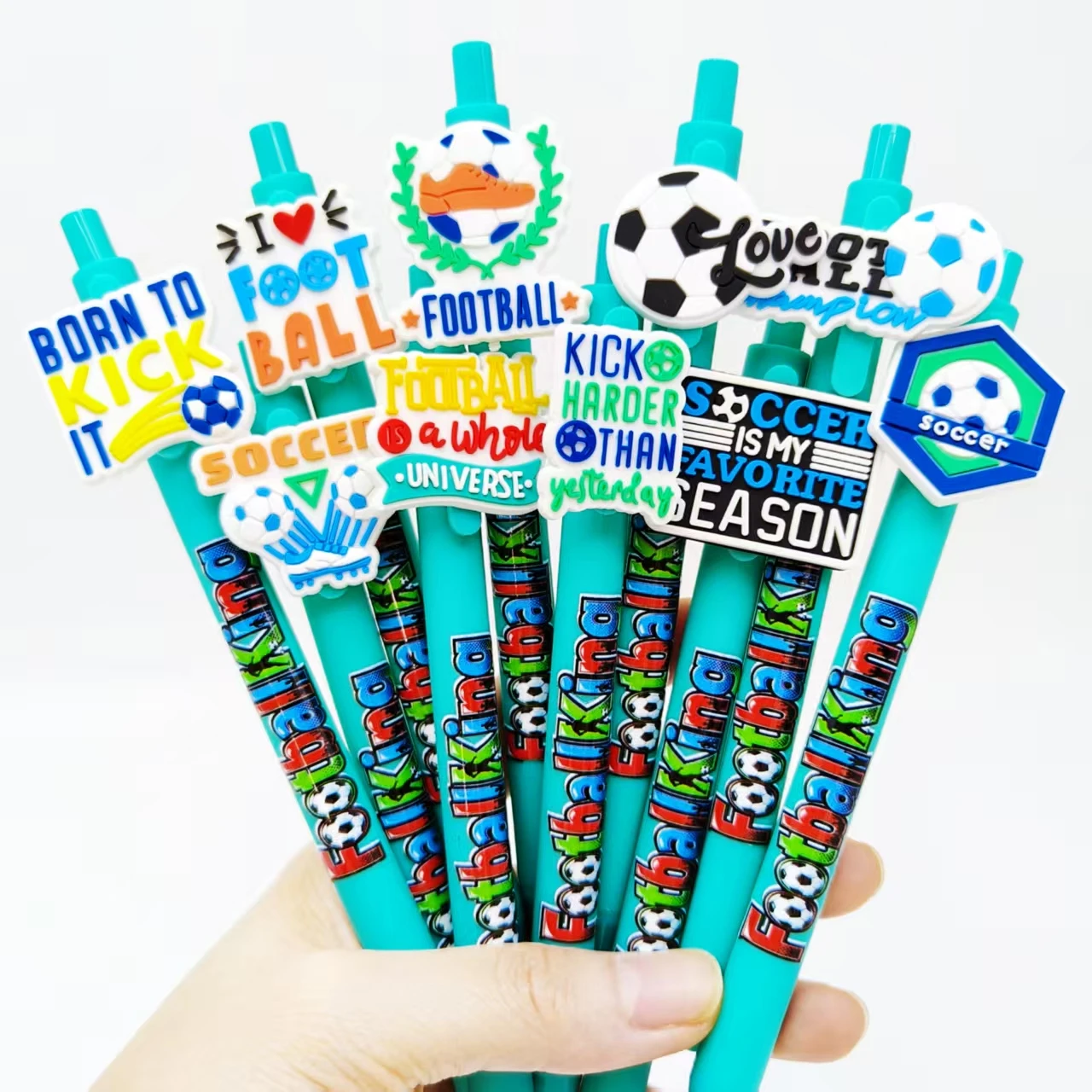 

11pcs/17pcs vibrant football theme patch printed ballpoint pen sports prizes stationery office practical ballpoint pen