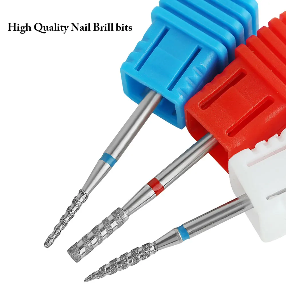 Vnjaoi Nail Drill Bits Spiral Milling Cutter Clean for Manicure Rotary Bits Cuticle Clean Accessories Nail Files Art Tools