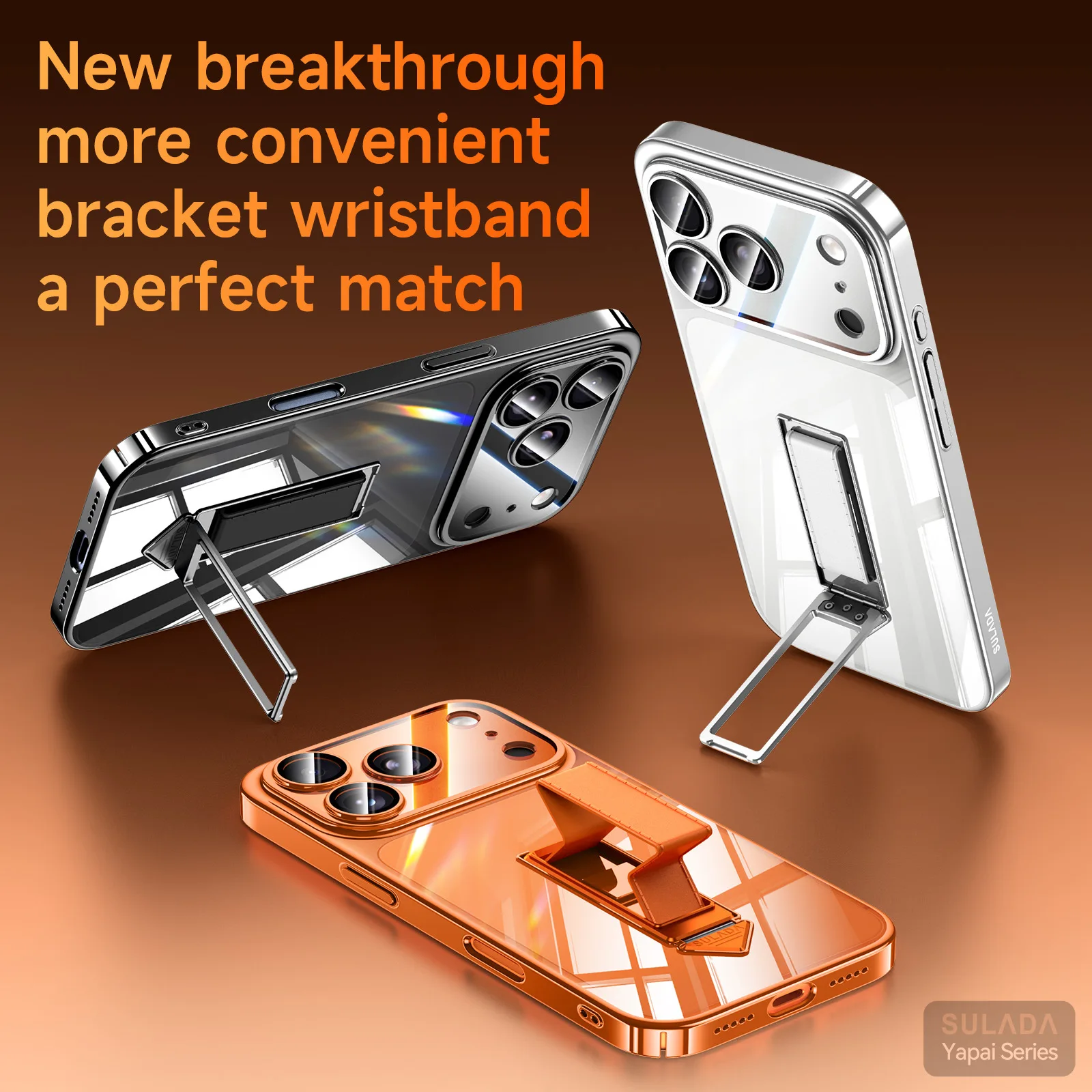 

Wristband stand for iPhone 17 Pro, transparent iPhone case for iPhone 17, 16, 16 Prp Max15 Pro Max, SULADA lens protection case
